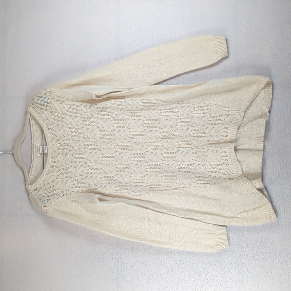 Sundance Women's Ivory Alpaca & Lambswool Lightweight Minimalist Sweater Size L